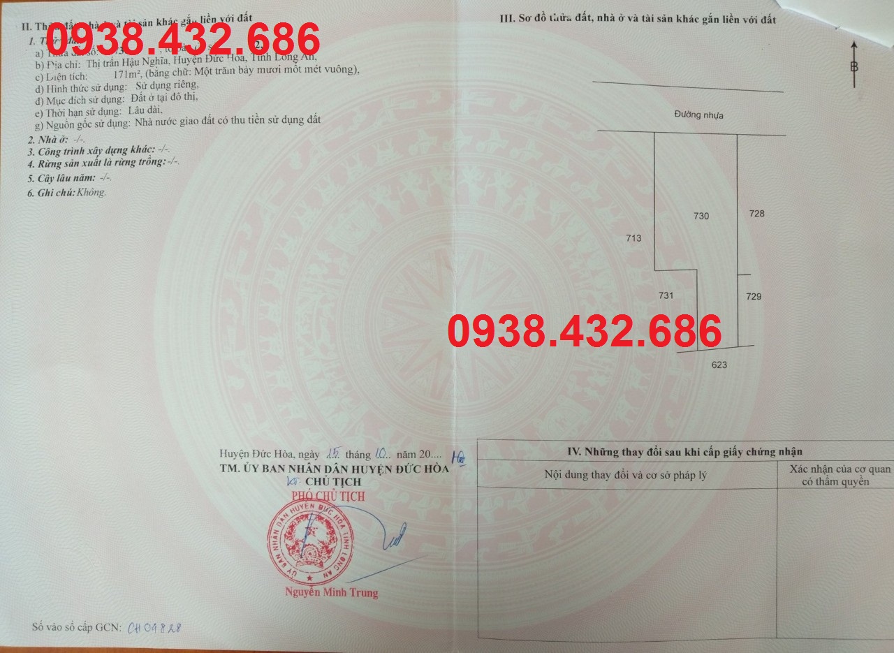 Ngộp. Bán gấp lô đất ODT đường Bàu Công ấp Sò Đo Thị Trấn Hậu Nghĩa DT 10x22 giá 1,7 tỷ mặt tiền nhựa 12m.