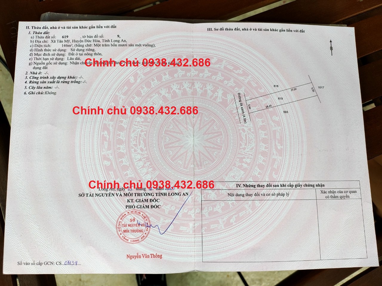 Đất ngay UBND xã Tân Mỹ DT 5x27 (141m2) Giá sốc 600 triệu. 